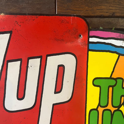 Vintage 7UP Seven-Up 1971 “The Uncola” Flange Advertising Sign Peter Max