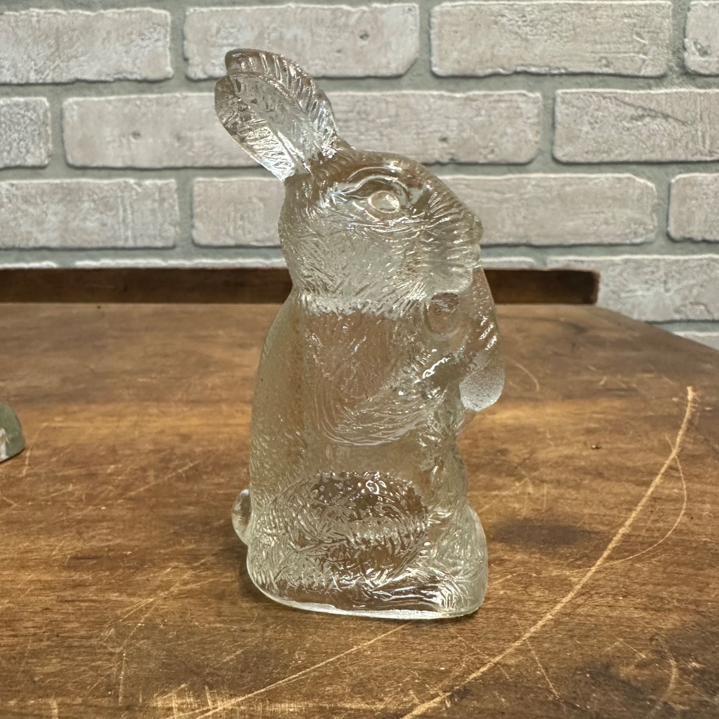 Vintage 1950s JH Millstein Glass Candy Container Easter Rabbit Bunny Lot (2)