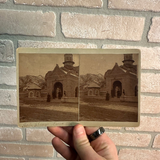 Antique Scarce Soda Springs Canon City Stereoview Real Photo Photograph