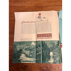 Vintage 1948 Glacier National Park Burlington Route RR Brochure Map Travel Fold-Out