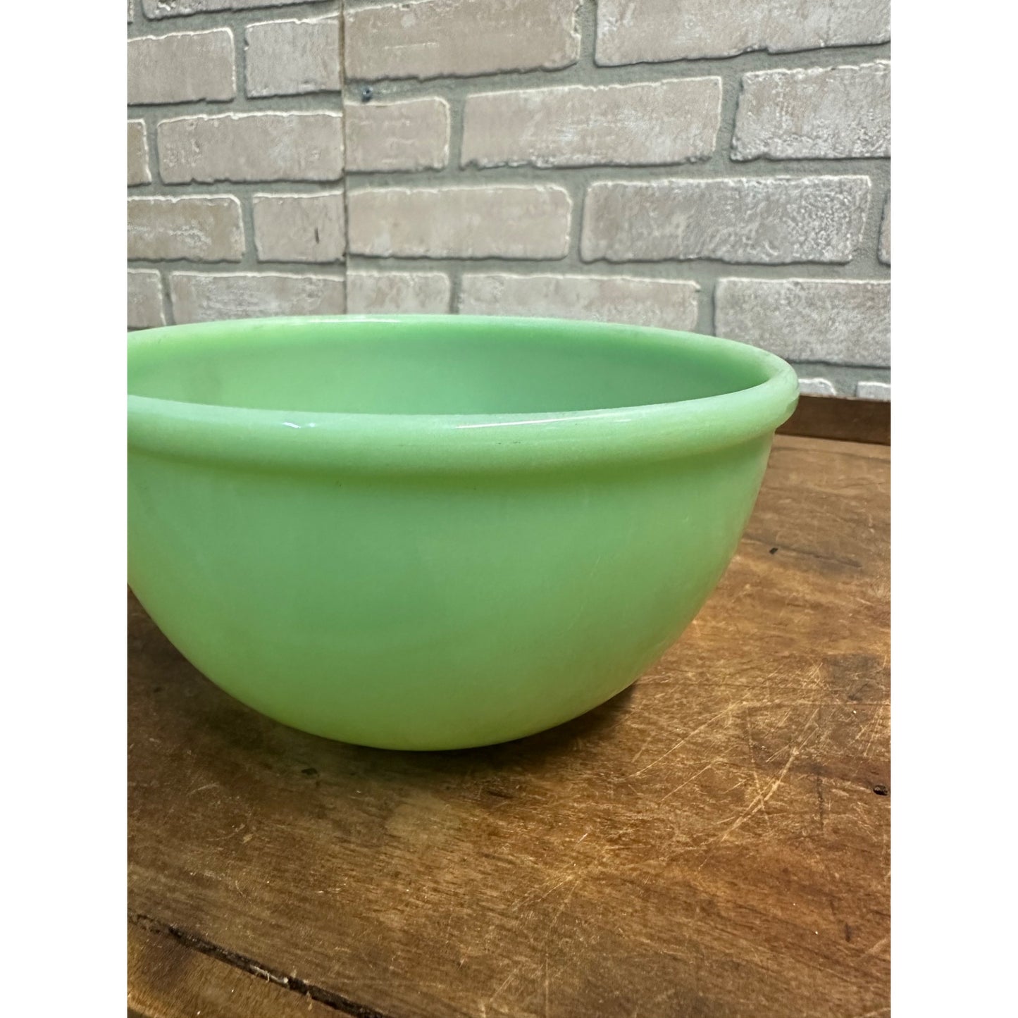 Vintage Jadeite 7" Mixing Bowl Kitchen Ware Jade Green - 3.75" Deep