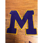 Vintage Letter "M" Varsity Letterman Jacket Sport Patch Letters w/ Signatures