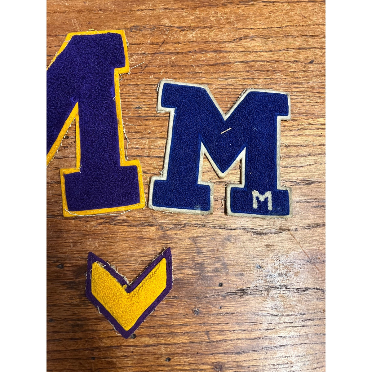 Vintage Letter "M" Varsity Letterman Jacket Sport Patch Letters w/ Signatures