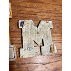 Vintage Letter "M" Varsity Letterman Jacket Sport Patch Letters w/ Signatures