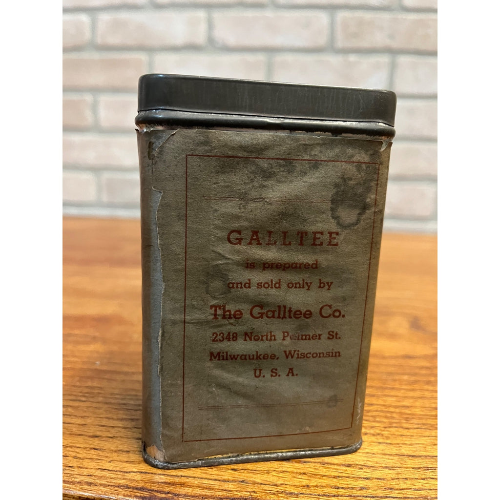 RARE Antique c1910s Galltee Quack Medicine Tin Can Milwaukee Wisconsin
