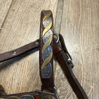 Vintage Western Horse Show Halter Silver Mounted Leather Lead Chain Tack Ferrule  Cob