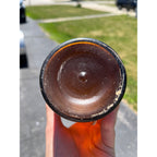 Antique 1870s Crude Honey Amber Glass Blob Beer Bottle Applied Top Quart