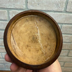 Antique Primitive 19th c. Turned Wood Peaseware Sugar Bowl Lidded Jar Farmhouse