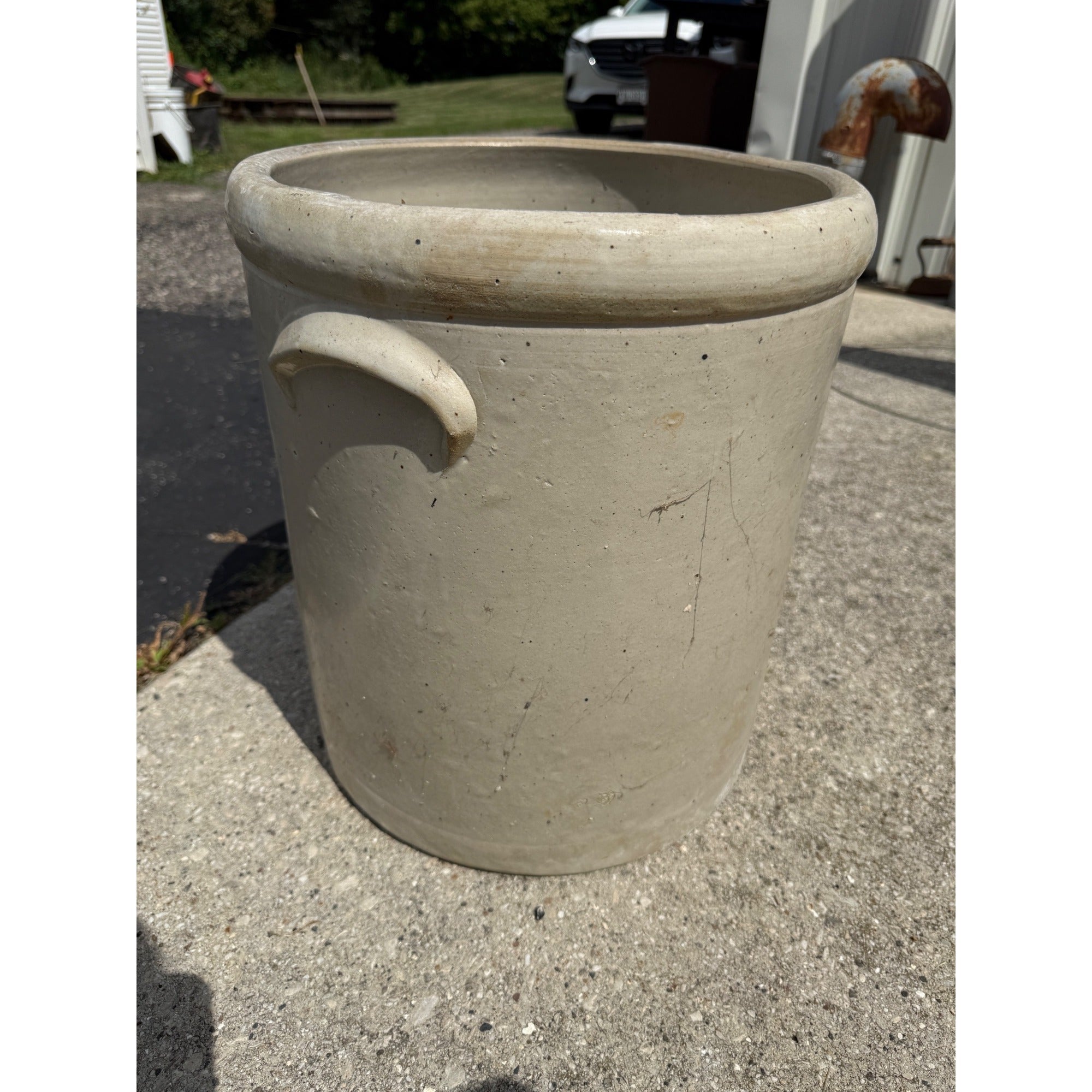 Antique Red Wing Union Stoneware 8 Gallon Birch Leaves Crock