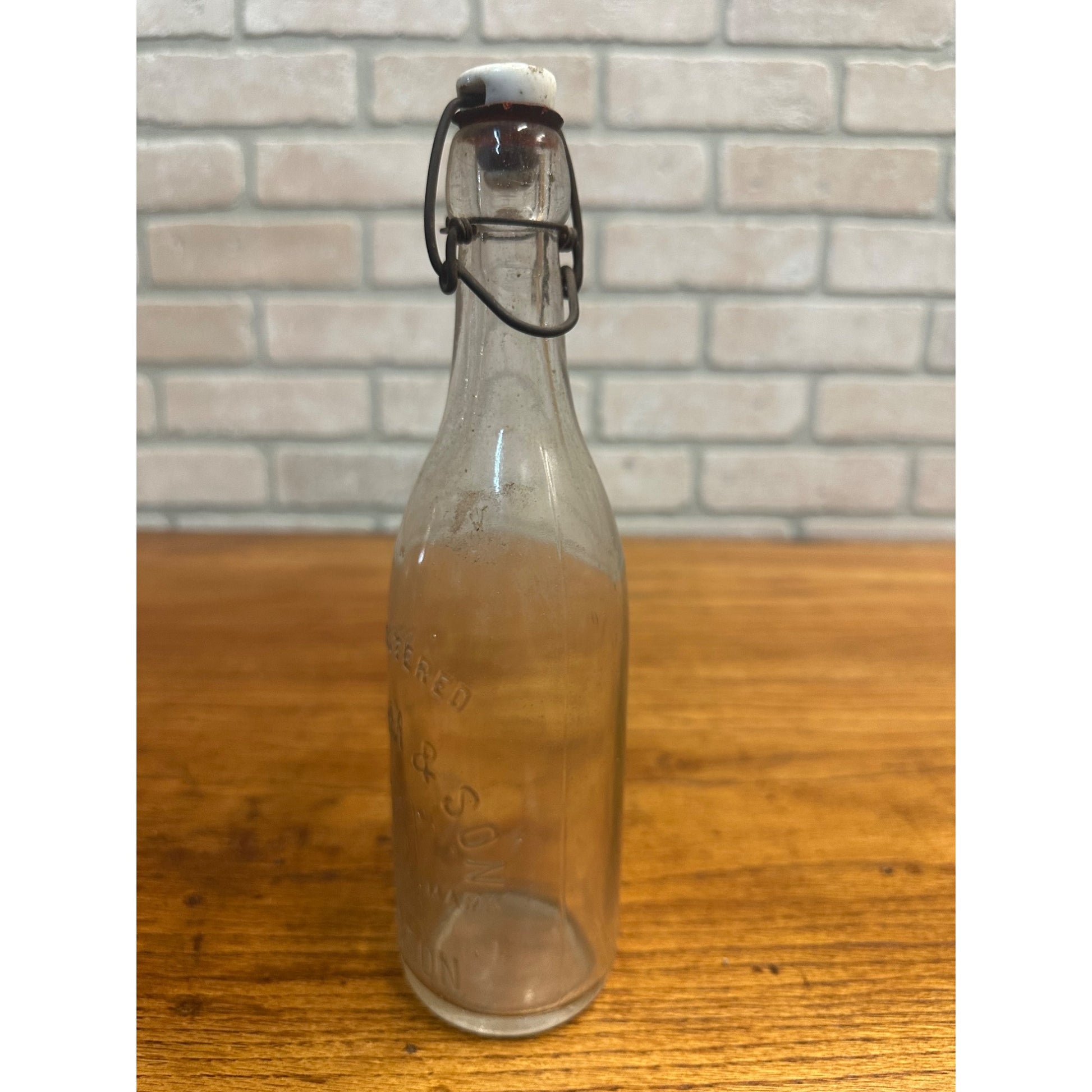 Pre-Pro J. Gahm & Son SCHLITZ Blob Beer Bottle 12oz Embossed Clear Boston Mass