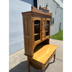 Antique Oak Kitchen Cabinet Hoosier Cabinet McNown Possum Belly Pantry Baker's Cupboard