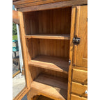 Antique Oak Kitchen Cabinet Hoosier Cabinet McNown Possum Belly Pantry Baker's Cupboard