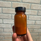 Vintage Merck Casein Apothecary Drug Pharmacy Bottle W/ Label Amber