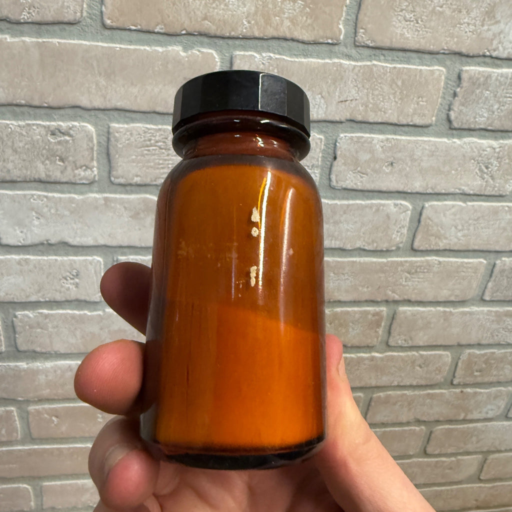 Vintage Merck Casein Apothecary Drug Pharmacy Bottle W/ Label Amber