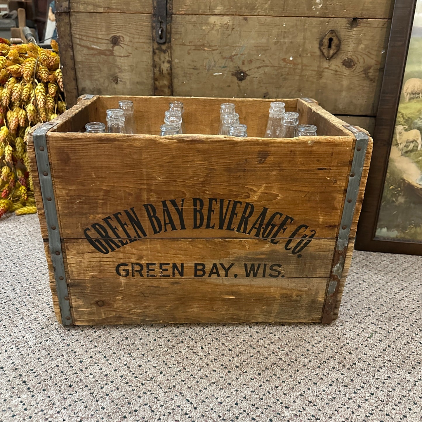 Vintage Green Bay Beverages Co Soda Crate Box Bottles FULL No No Cola Wisconsin