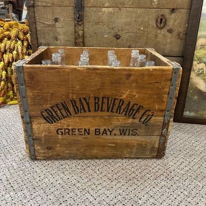 Vintage Green Bay Beverages Co Soda Crate Box Bottles FULL No No Cola Wisconsin