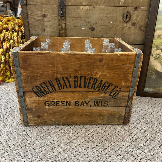 Vintage Green Bay Beverages Co Soda Crate Box Bottles FULL No No Cola Wisconsin