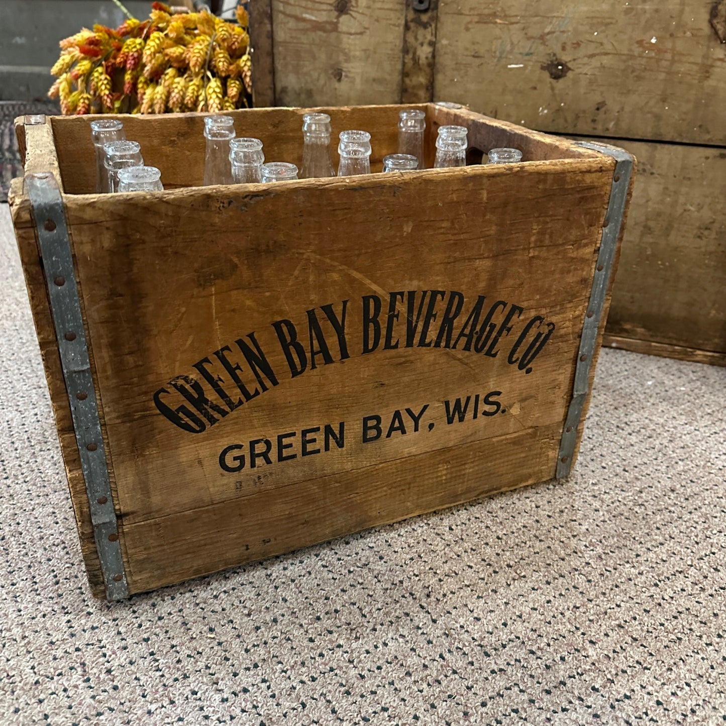 Vintage Green Bay Beverages Co Soda Crate Box Bottles FULL No No Cola Wisconsin