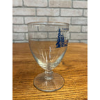 Vintage Hamm's Beer Stemmed Glass Blue Crown Logo 5-1/4" Barware