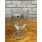 Vintage Hamm's Beer Stemmed Glass Blue Crown Logo 5-1/4" Barware