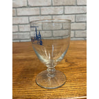 Vintage Hamm's Beer Stemmed Glass Blue Crown Logo 5-1/4" Barware