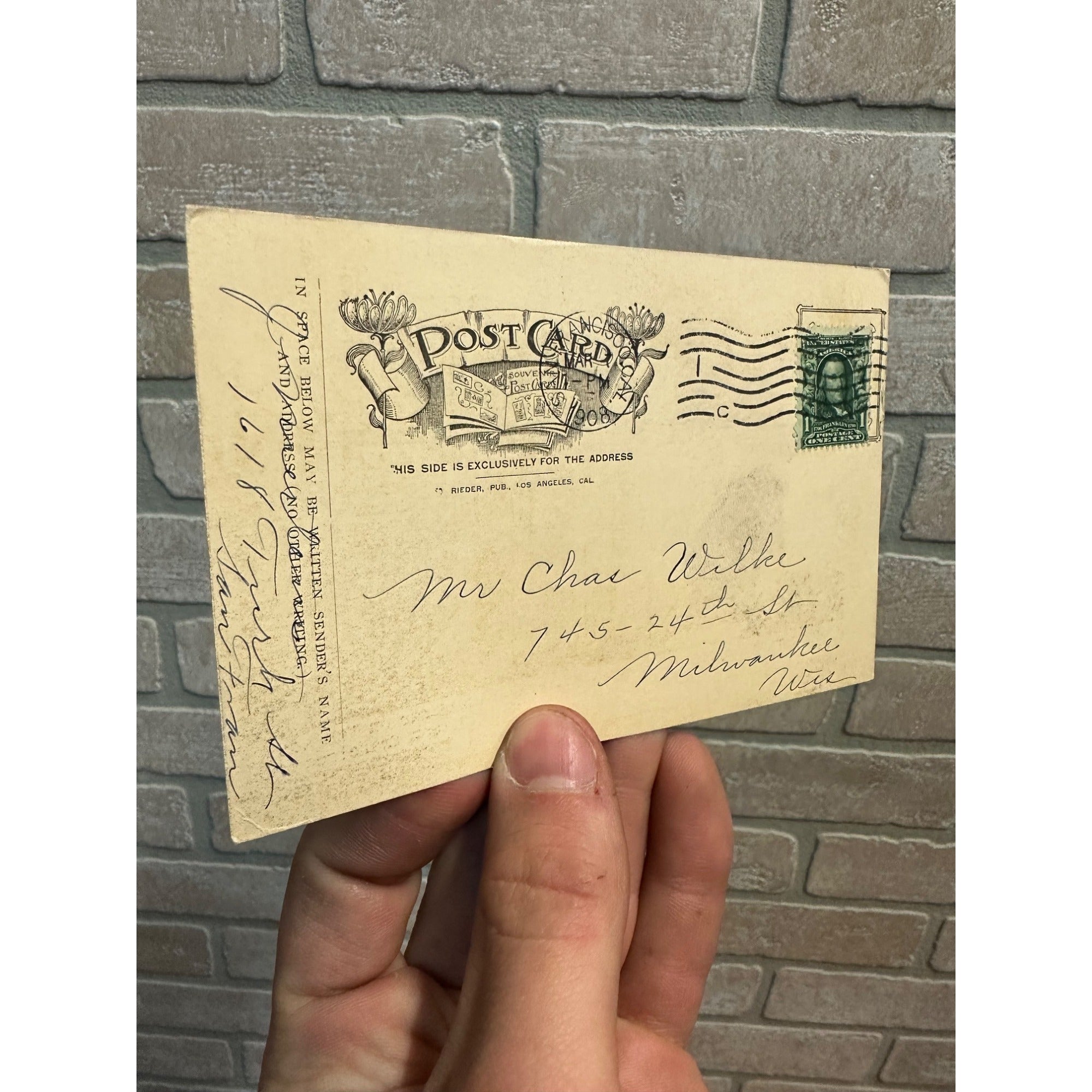 1906 San Francisco CA Earthquake Concordia Club Ruins Vintage Disaster Postcard