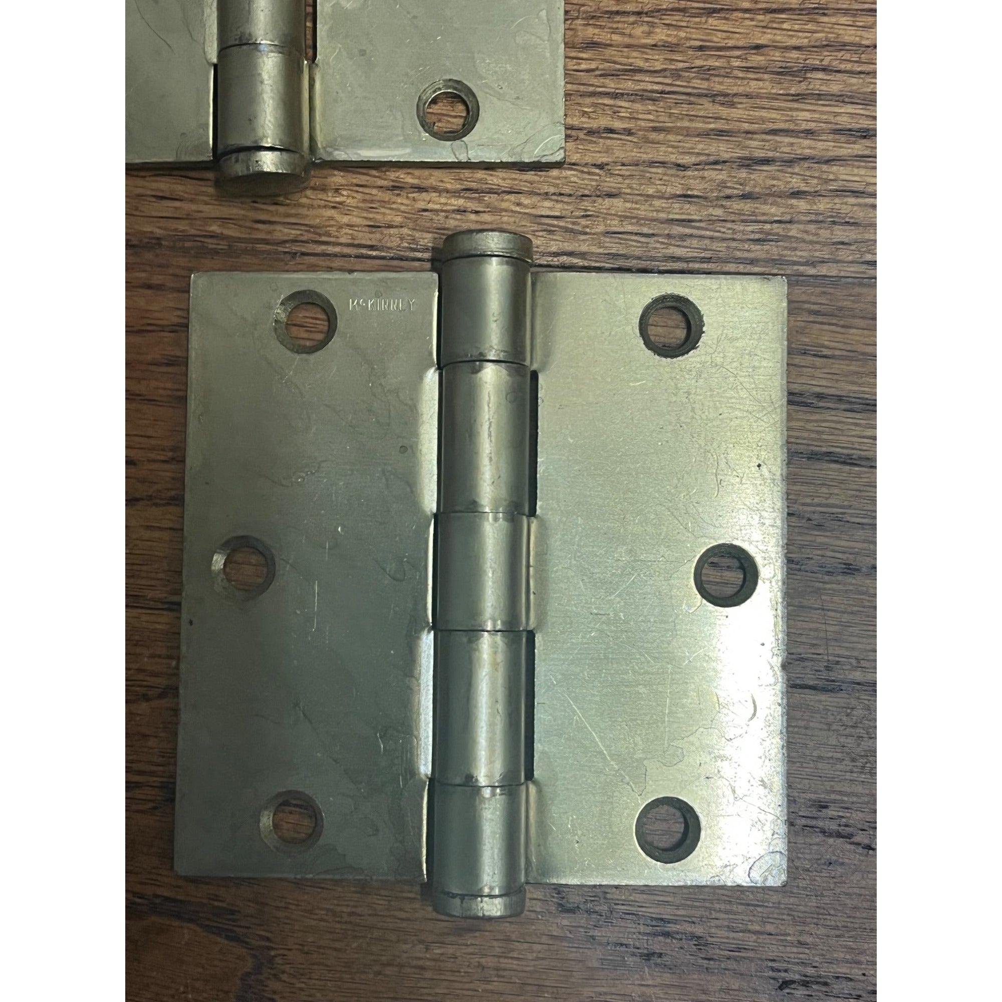 Vintage Brass McKinney Door Hinges Pair Lot (2) 3.5" x 3.5"