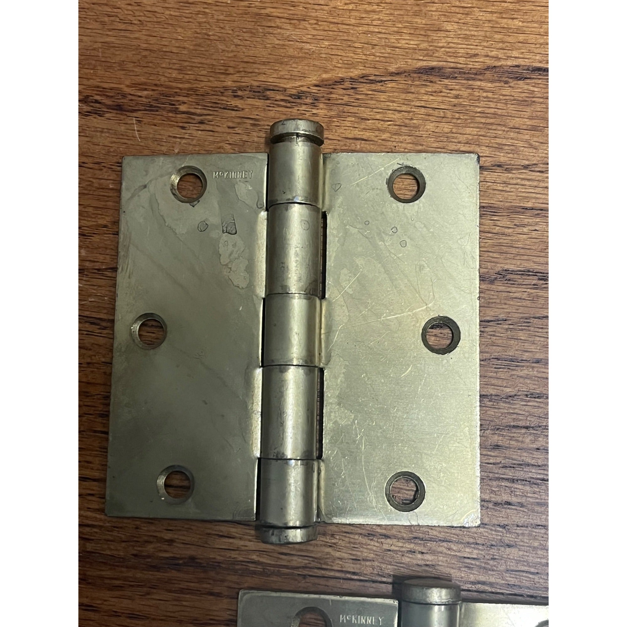 Vintage Brass McKinney Door Hinges Pair Lot (2) 3.5" x 3.5"