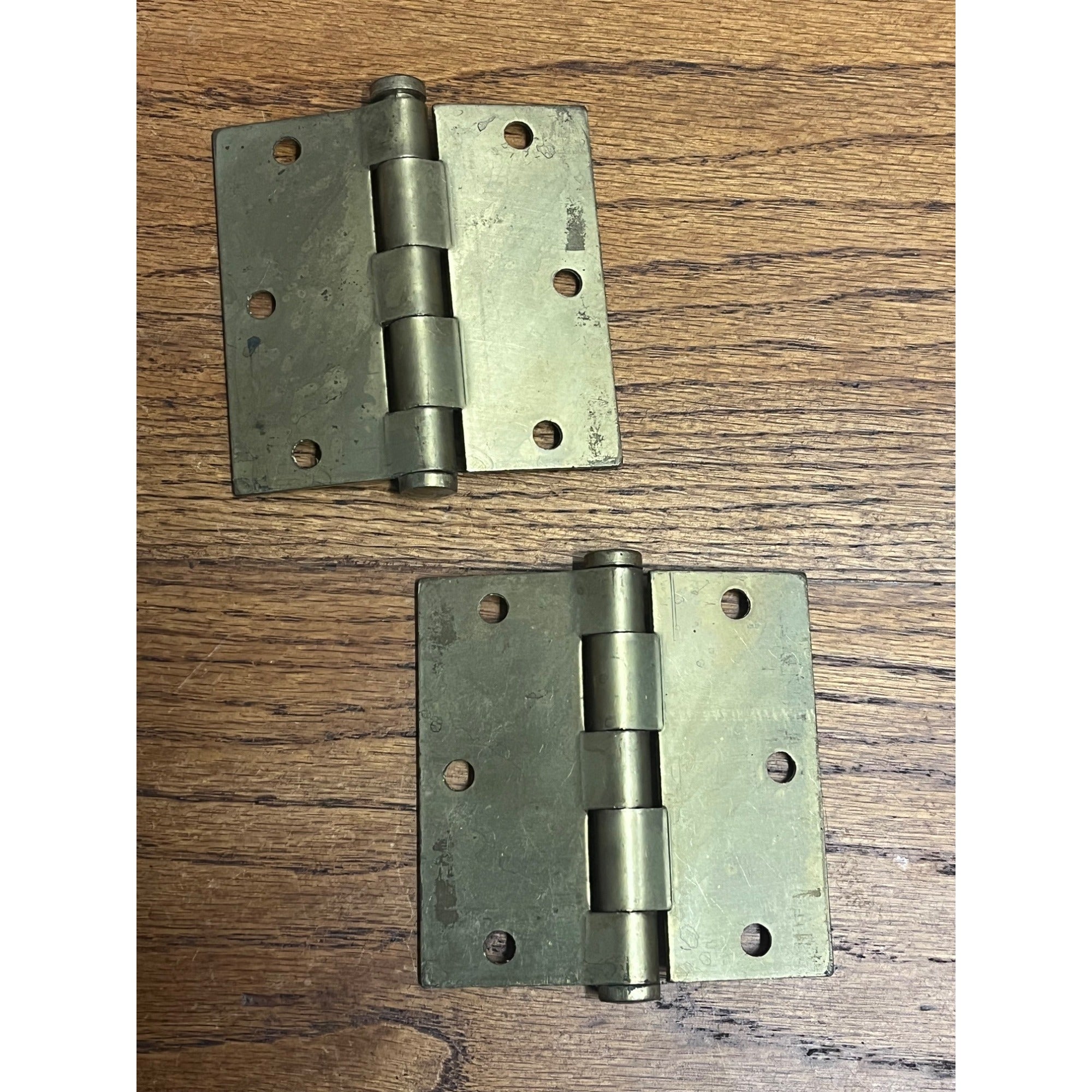 Vintage Brass McKinney Door Hinges Pair Lot (2) 3.5" x 3.5"