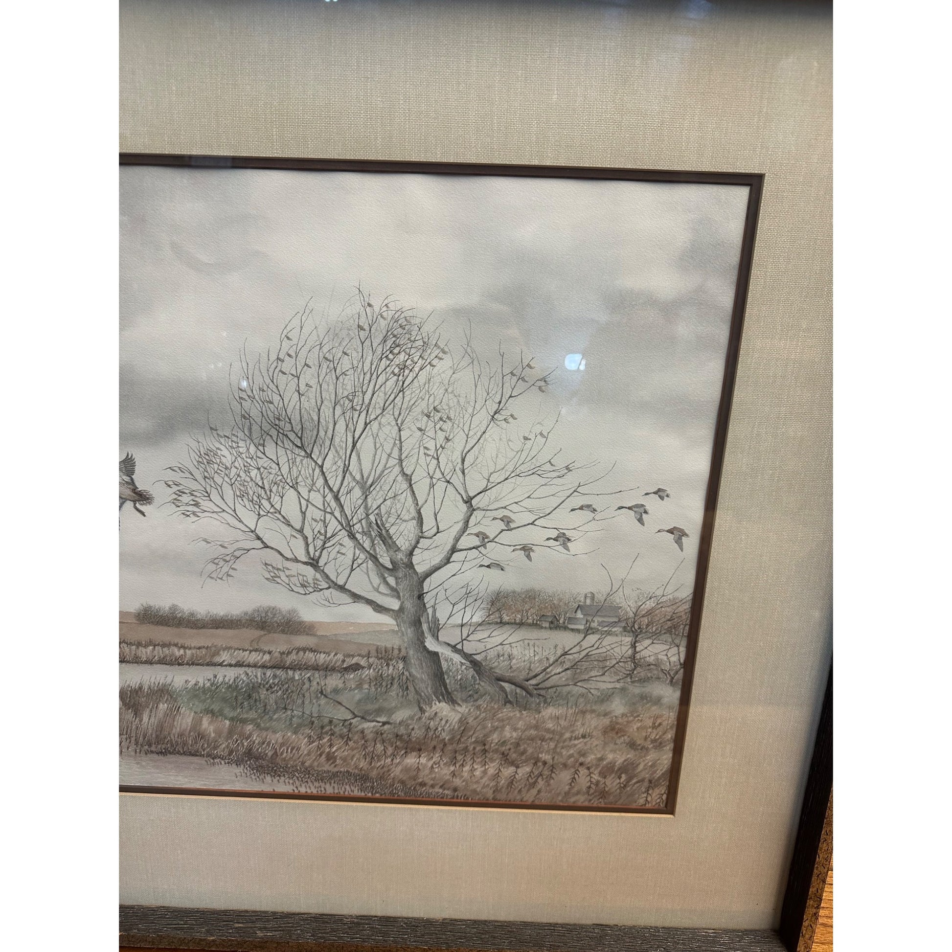 Jon Wilde Signed Original Watercolor "Mallards Comin In" Framed Art