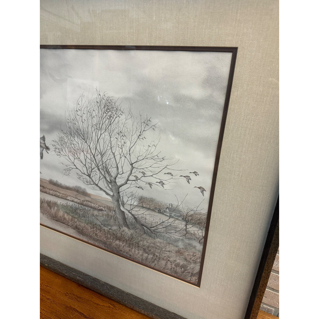 Jon Wilde Signed Original Watercolor "Mallards Comin In" Framed Art