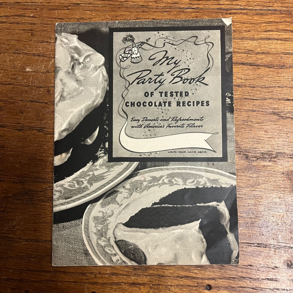 Antique 1938 Cook Book My Party Book Chocolate Recipes Halloween General Foods