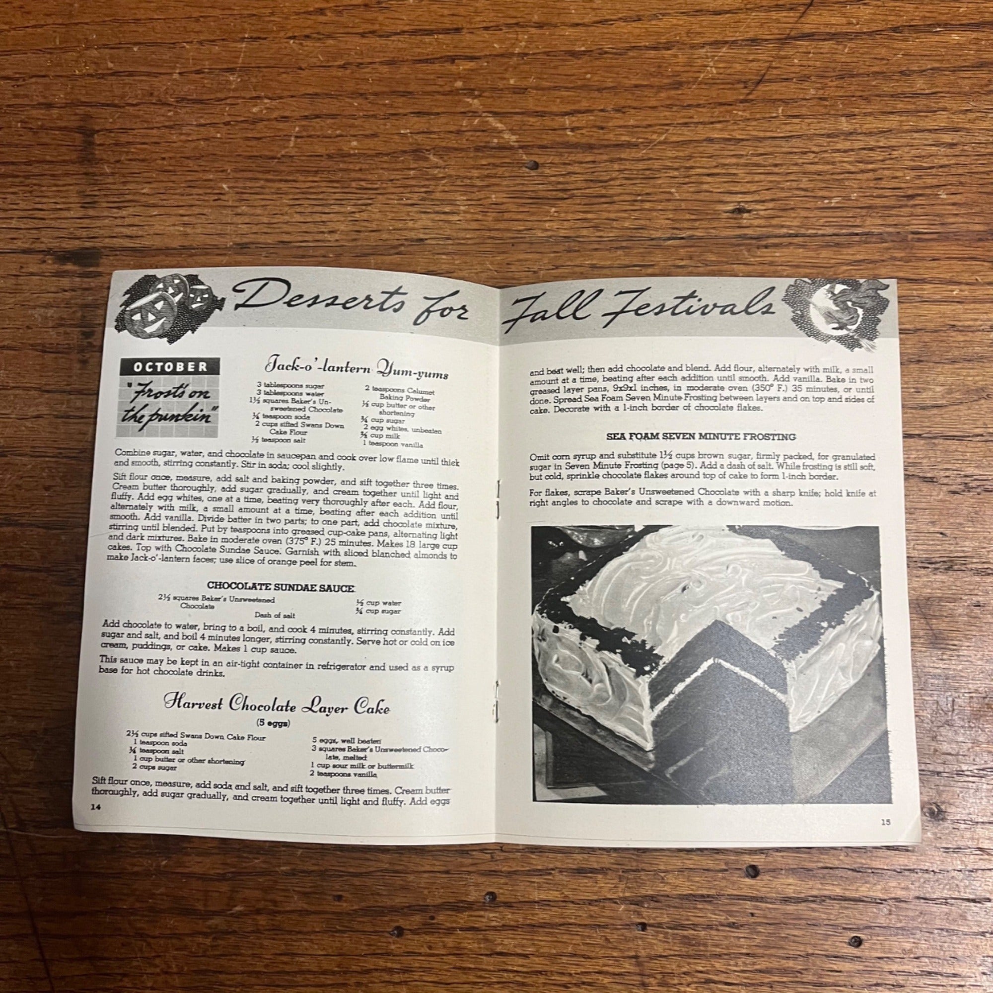 Antique 1938 Cook Book My Party Book Chocolate Recipes Halloween General Foods