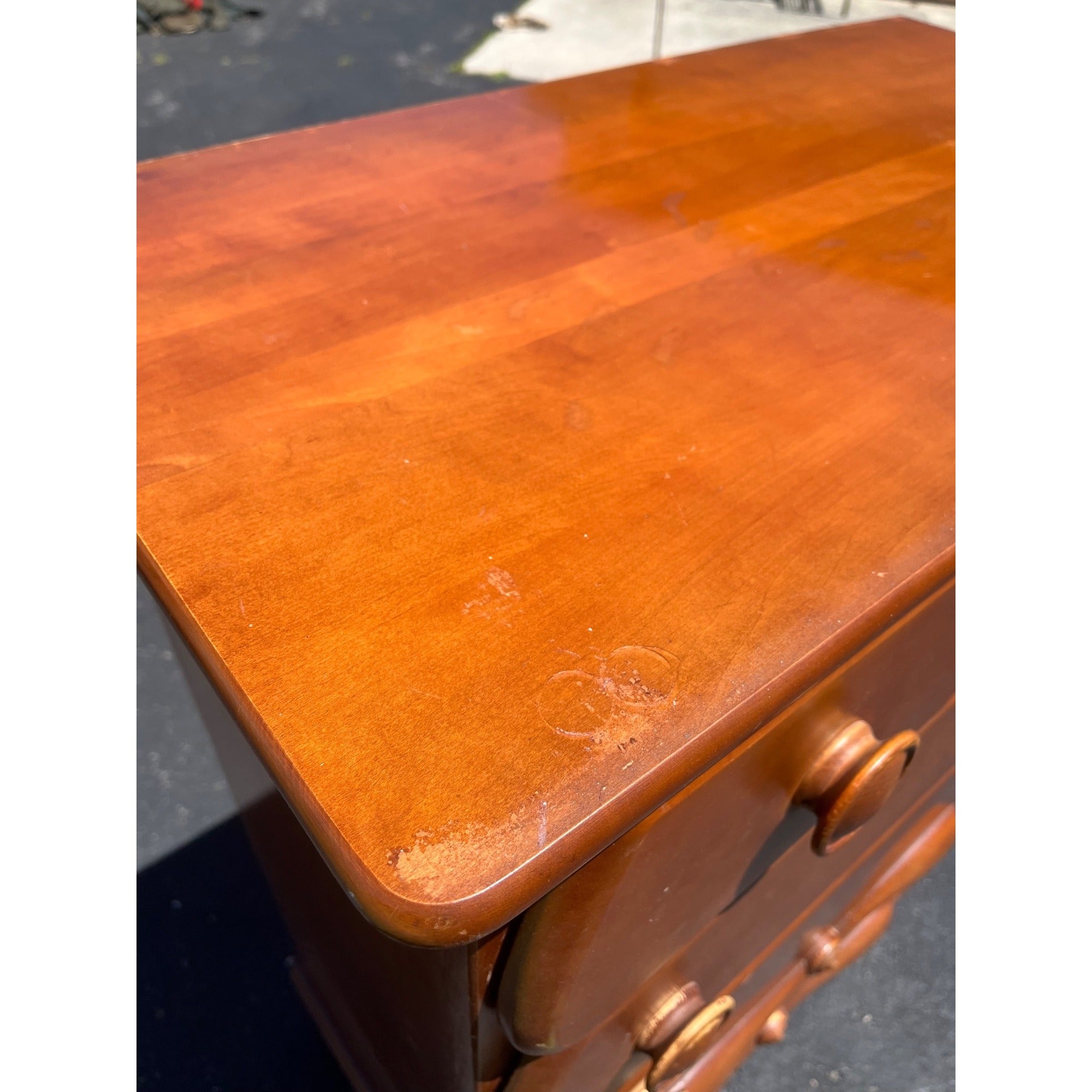 Vintage 1940s Maple Highboy Dresser Chest Of Drawers Relief WWII Bomber Plane Virginia House