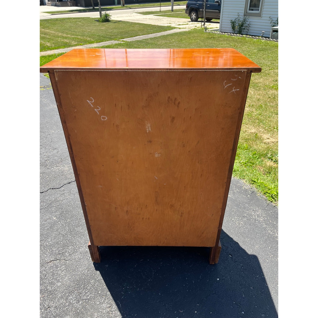 Vintage 1940s Maple Highboy Dresser Chest Of Drawers Relief WWII Bomber Plane Virginia House