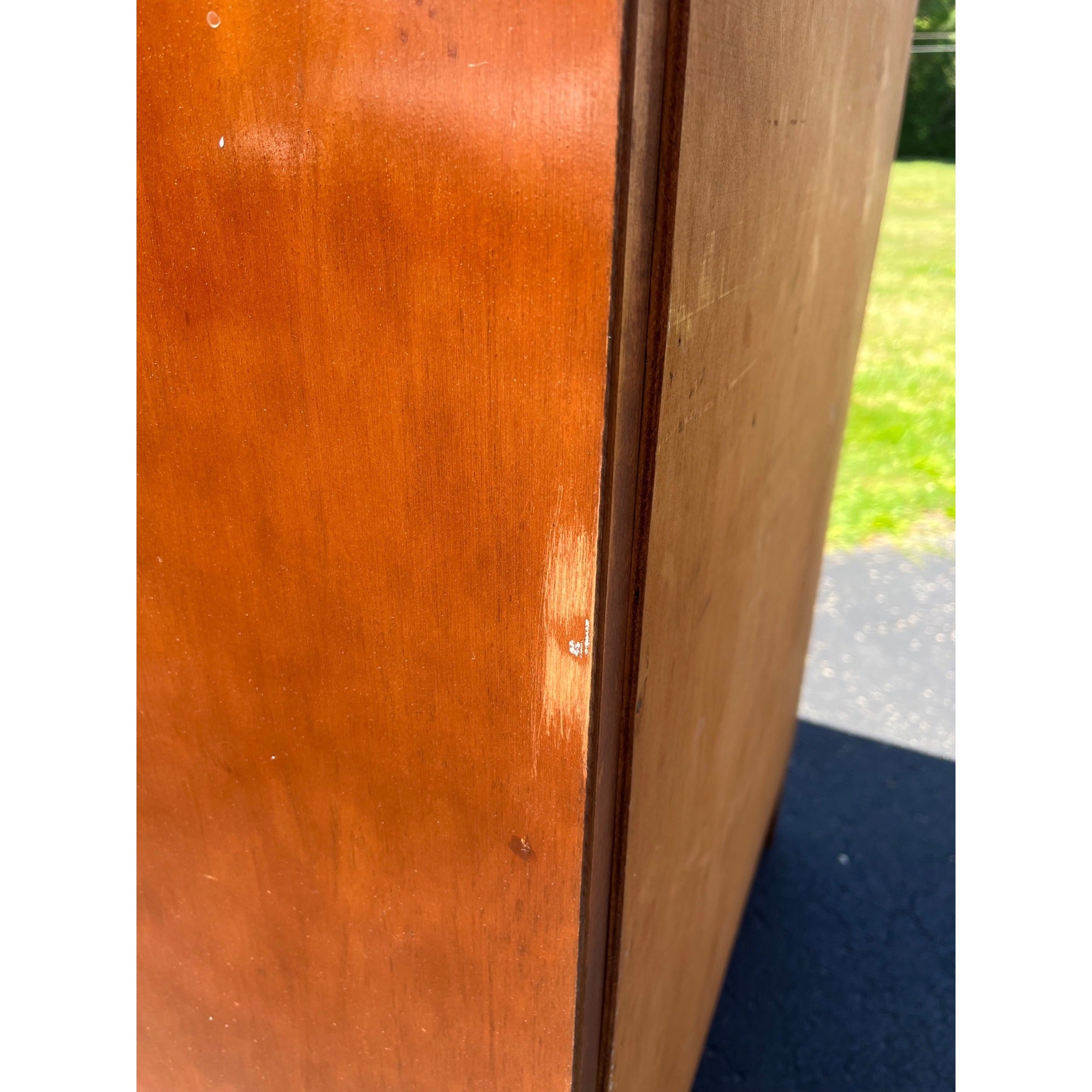 Vintage 1940s Maple Highboy Dresser Chest Of Drawers Relief WWII Bomber Plane Virginia House