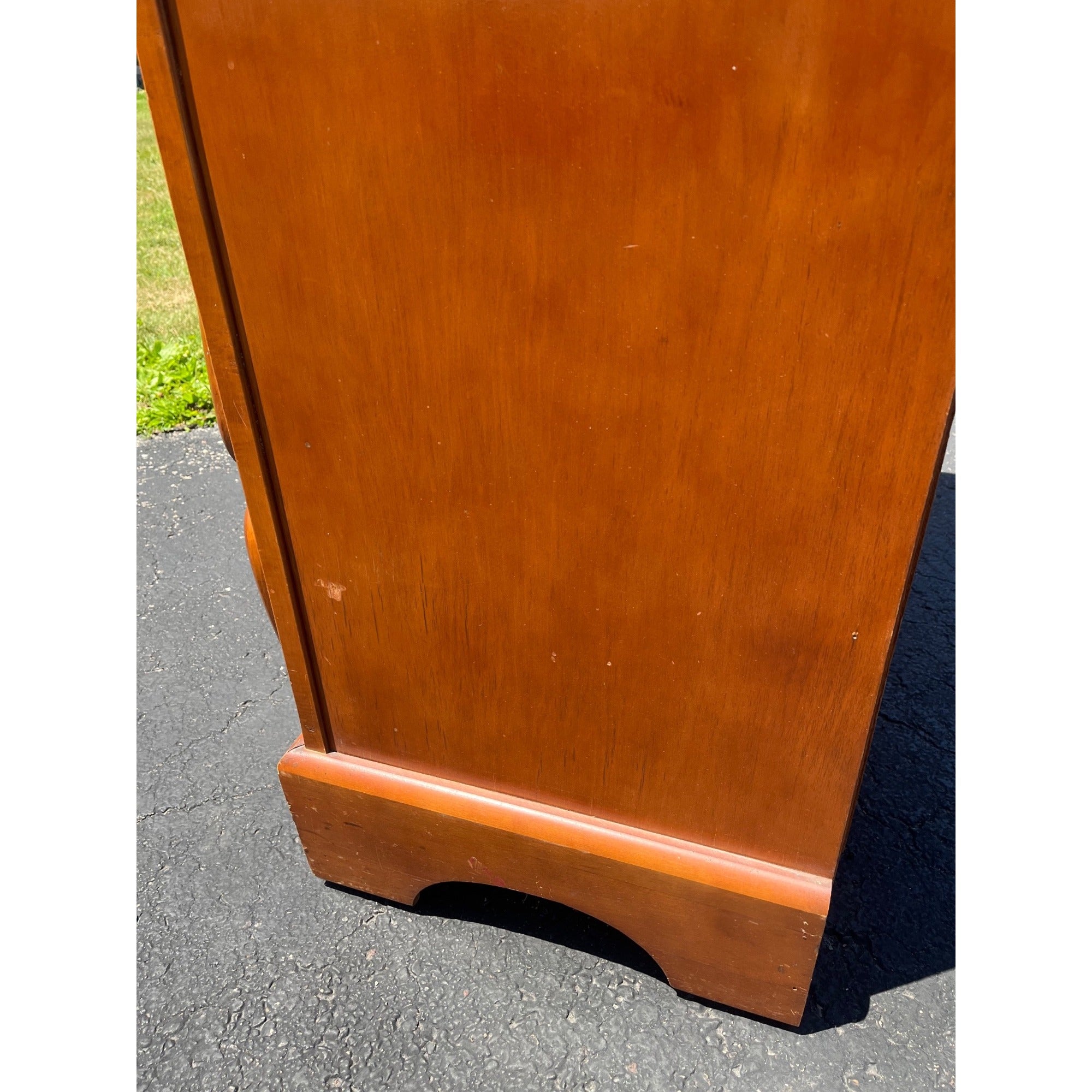 Vintage 1940s Maple Highboy Dresser Chest Of Drawers Relief WWII Bomber Plane Virginia House
