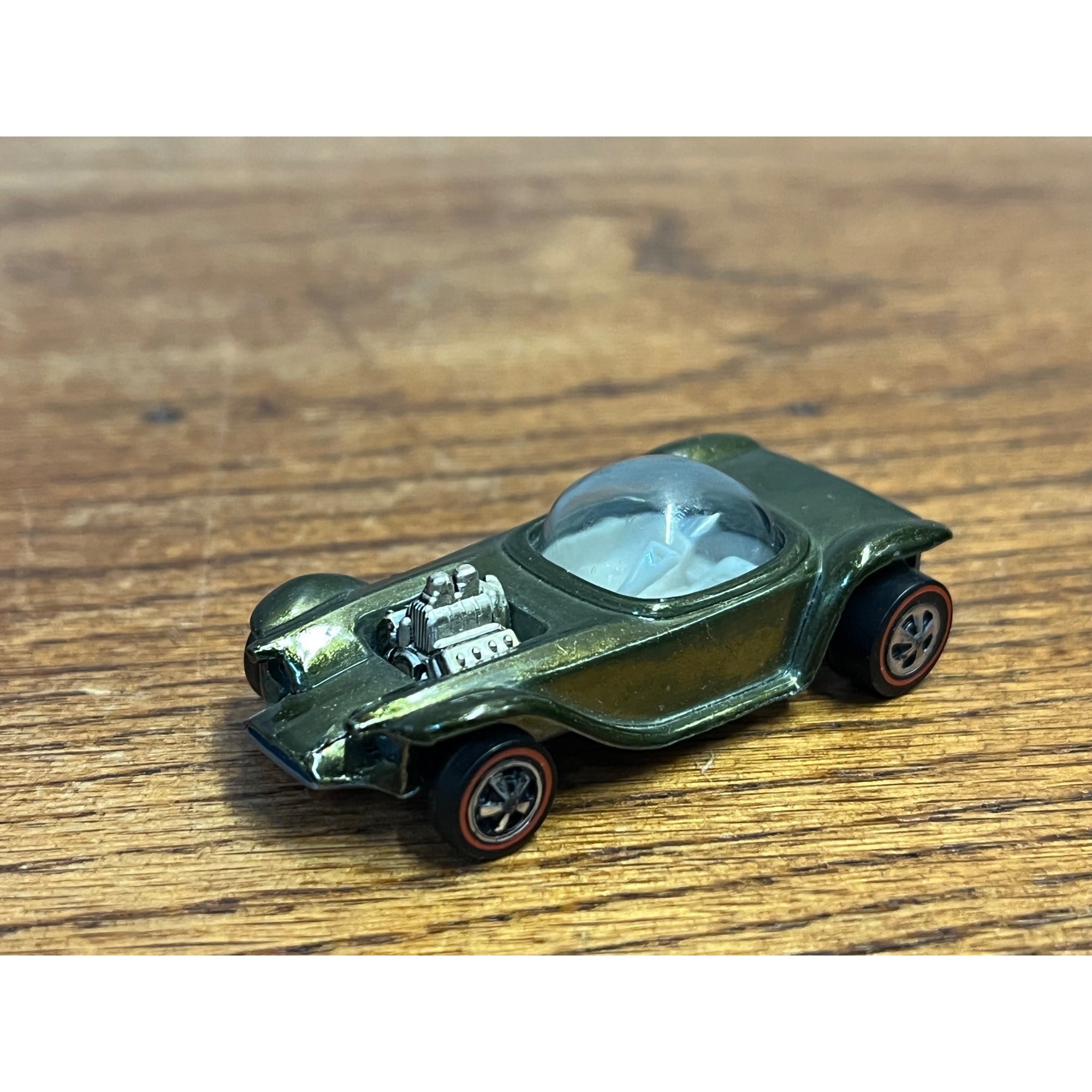 1968 Hot Wheels Redline Beatnik Bandit in Olive w/ White Interior - MINTY