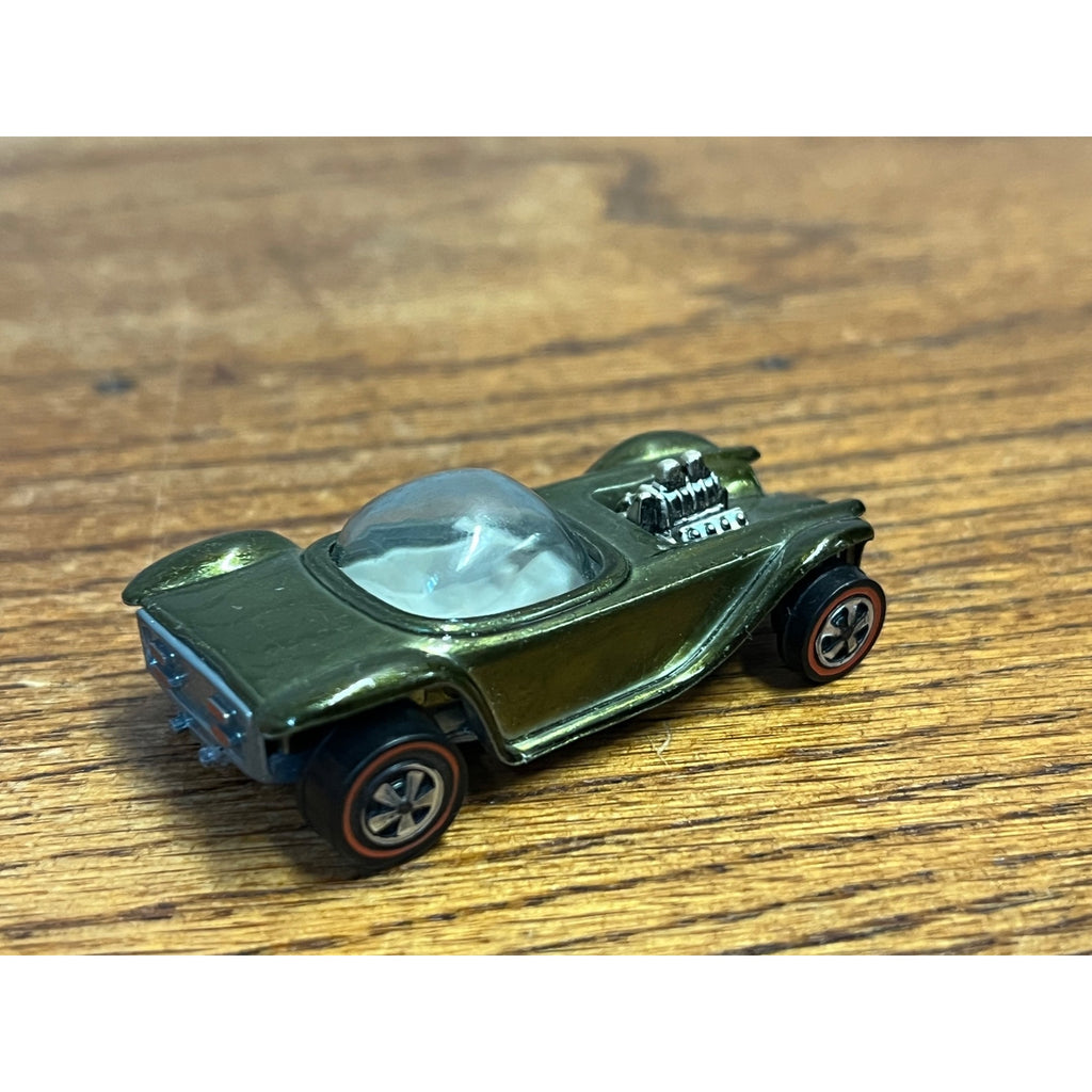 1968 Hot Wheels Redline Beatnik Bandit in Olive w/ White Interior - MINTY