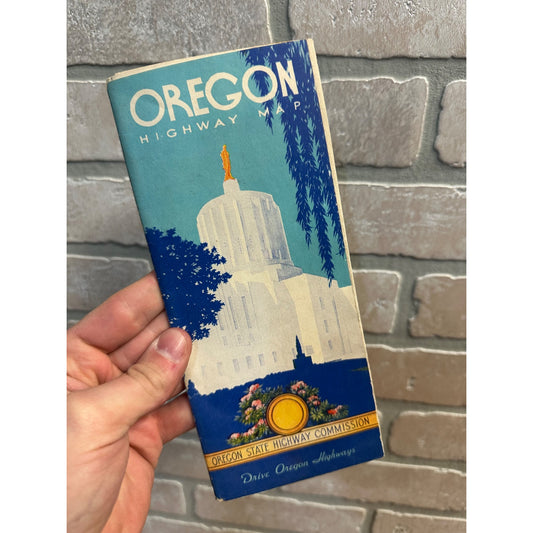 Vintage 1940s Oregon Highway Road Map Brochure State Highway Commission