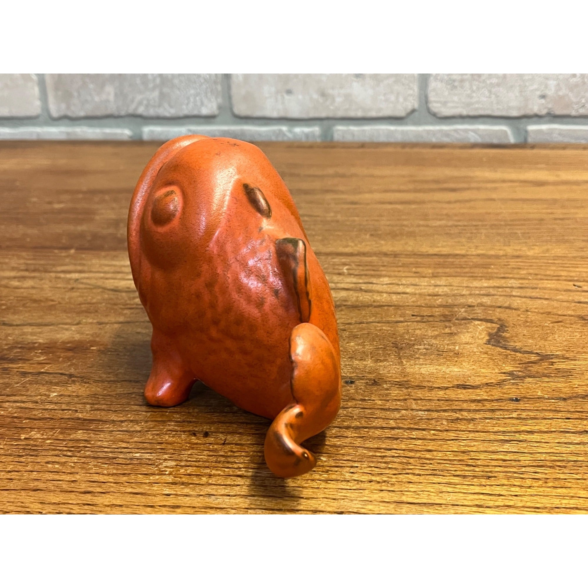 Vintage MCM 1960s Pottery Ceramic Fish Planter Orange Open Mouth