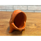 Vintage MCM 1960s Pottery Ceramic Fish Planter Orange Open Mouth