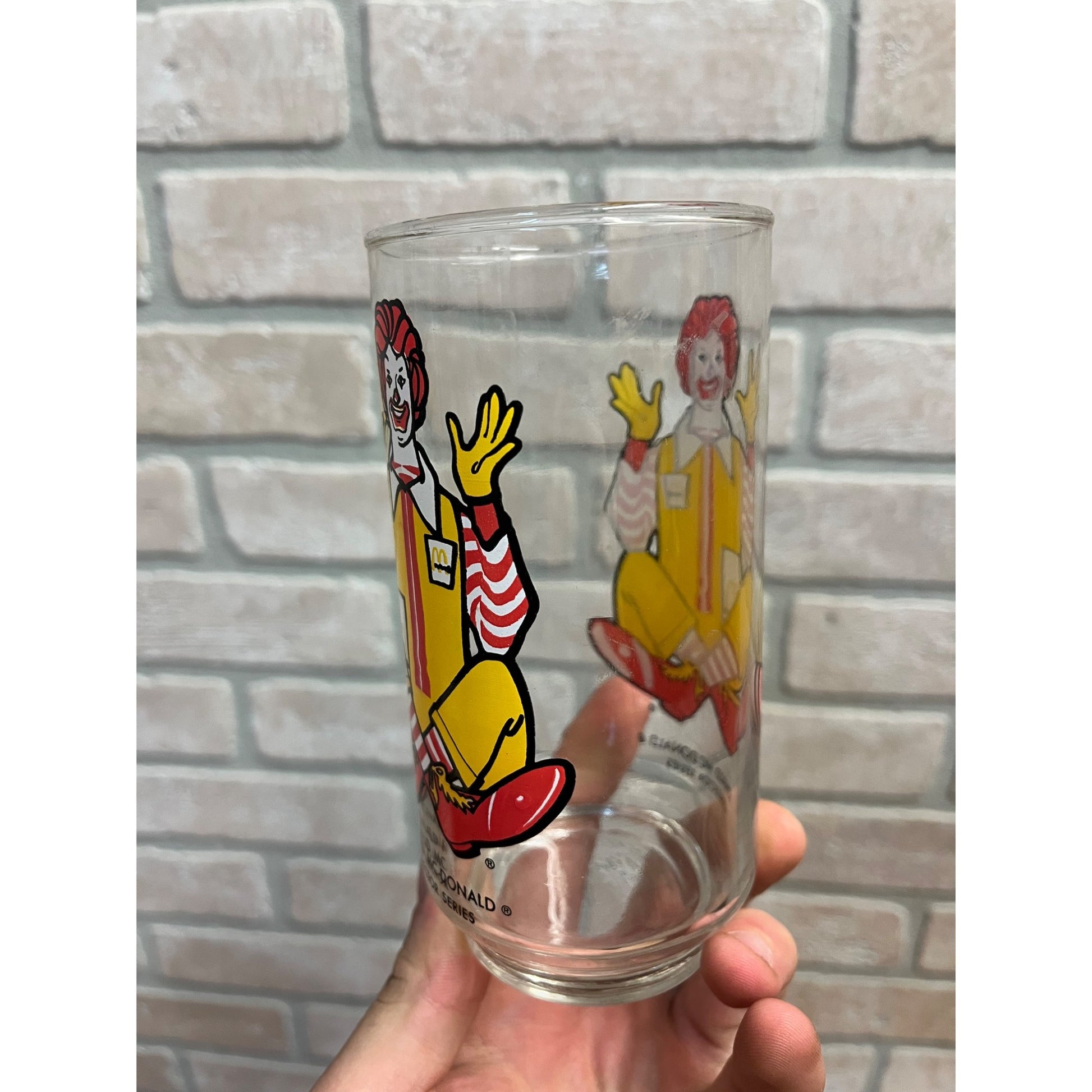 Vintage 1977 McDonalds Ronald McDonald Action Series Collector Collectible Glass