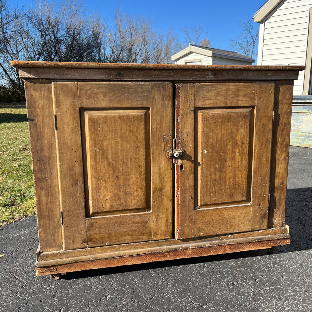 Antique Early Primitive Jelly Cabinet Cuboard Table