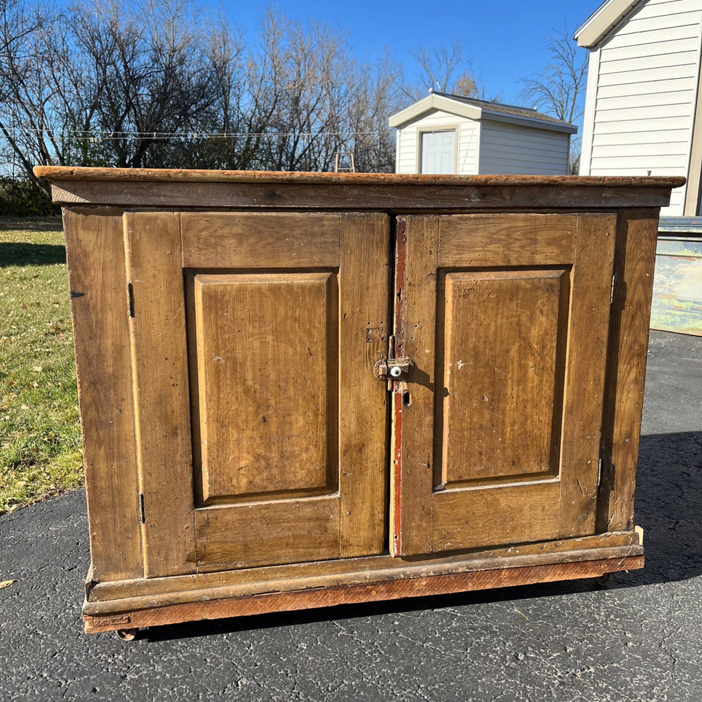 Antique Early Primitive Jelly Cabinet Cuboard Table
