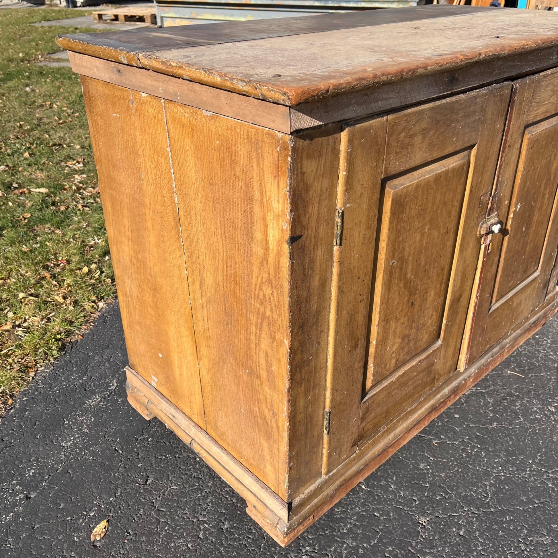 Antique Early Primitive Jelly Cabinet Cuboard Table
