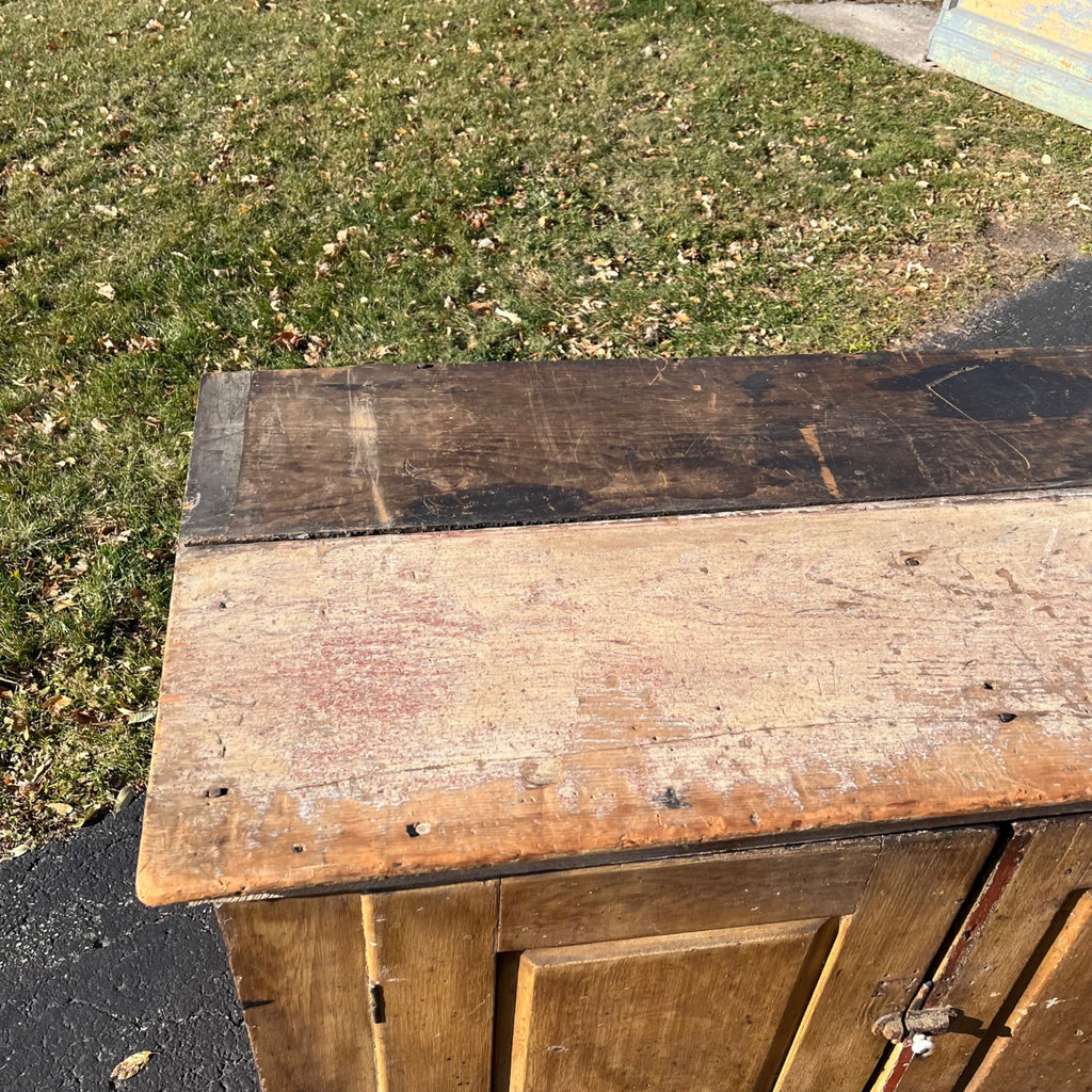Antique Early Primitive Jelly Cabinet Cuboard Table