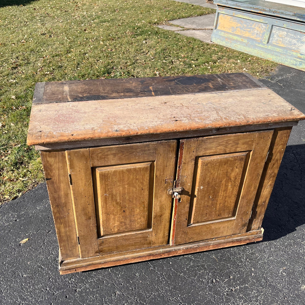 Antique Early Primitive Jelly Cabinet Cuboard Table