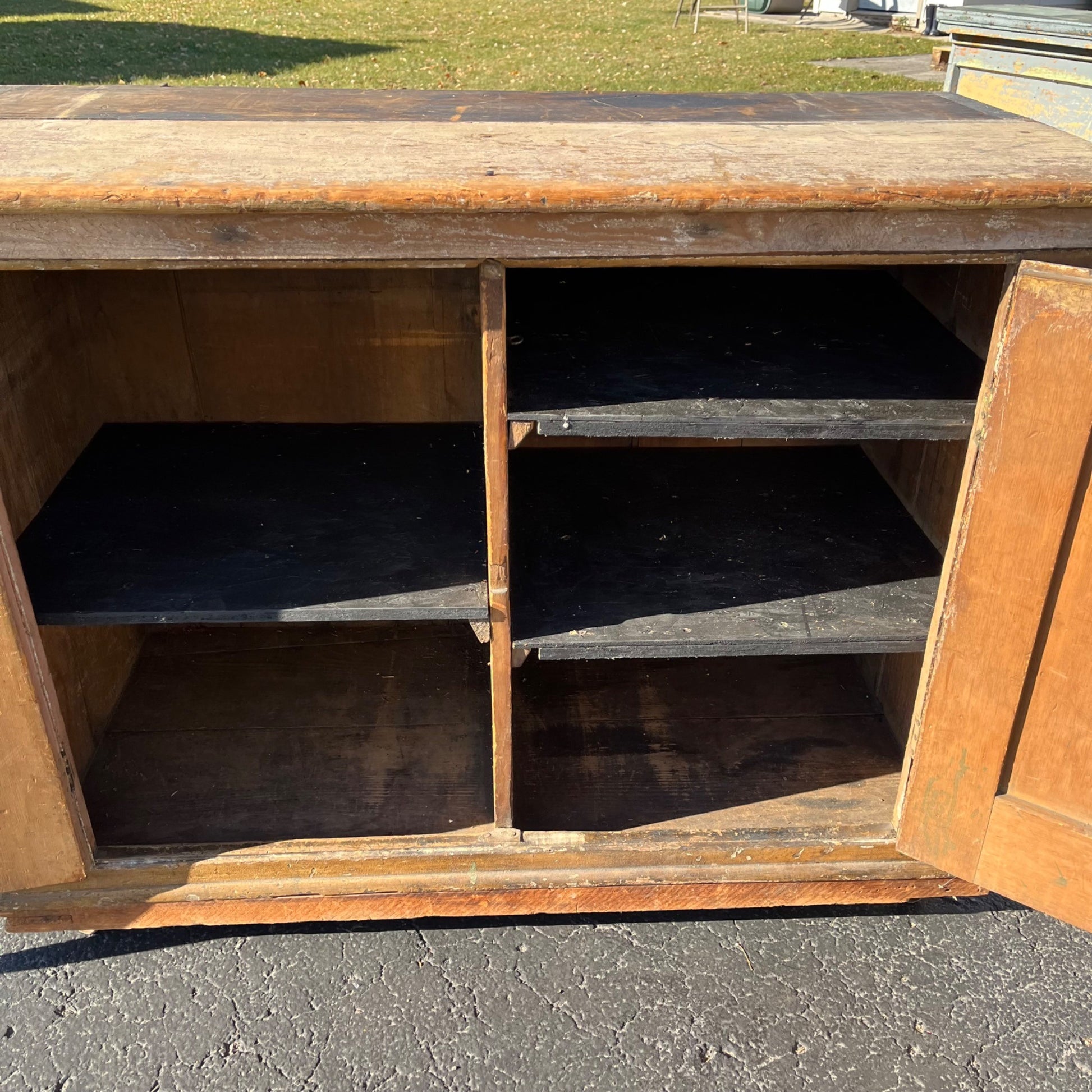 Antique Early Primitive Jelly Cabinet Cuboard Table