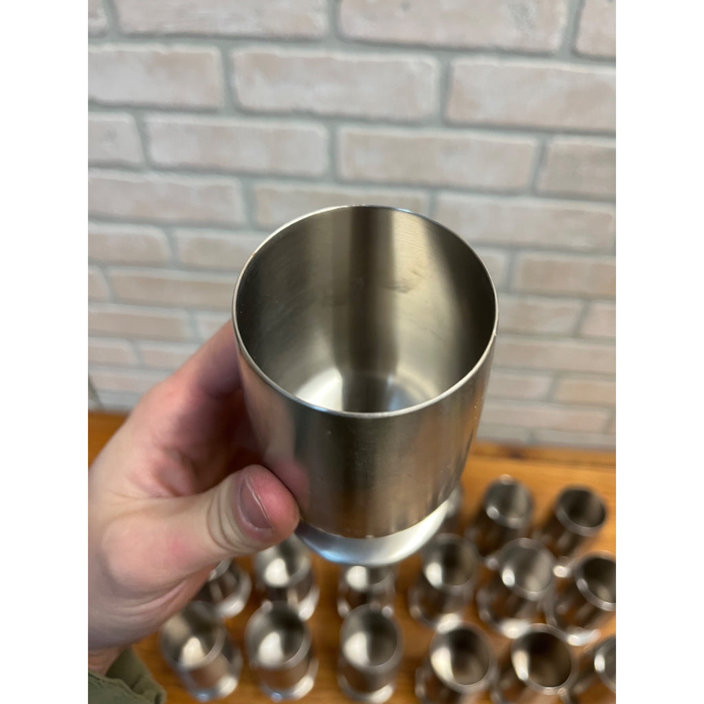 Vintage 1960s Old Hall Stainless Wine Goblets Cups MCM Robert Welch Set of (21)